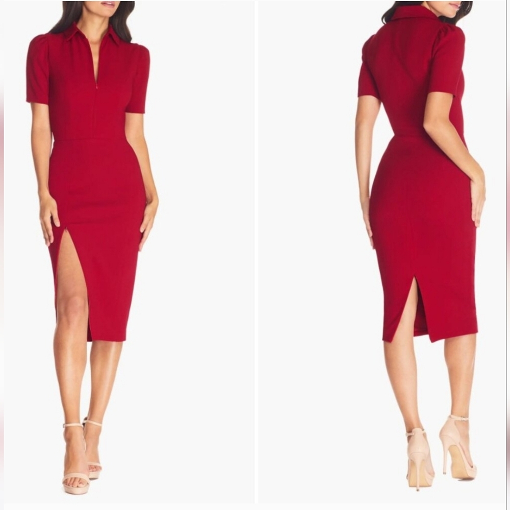 NWT DRESS THE POPULATION Red Pencil Dress